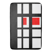 赤い白と黒のストライプ バスマット (正面縦)