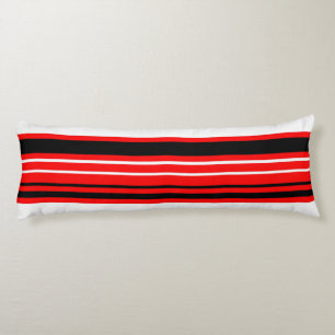 赤い白と黒のストライプ ボディピロー