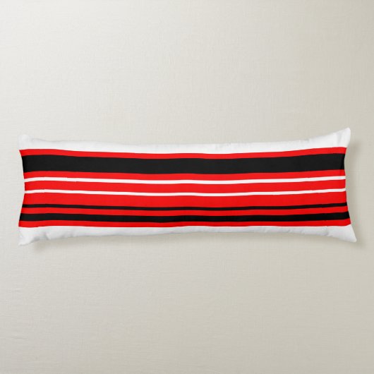 赤い白と黒のストライプ ボディピロー (裏面)