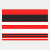 赤い白と黒のストライプ ラッピングペーパーシート (正面3)