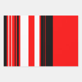 赤い白と黒のストライプ ラッピングペーパーシート (正面2)