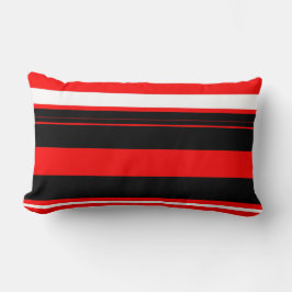 赤い白と黒のストライプ ランバークッション