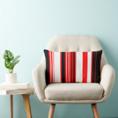 赤い白と黒のストライプ ランバークッション (椅子)