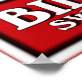 赤い白と黒のビリヤード・ラウンジ標識 ポスター (角)