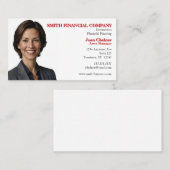 赤い白と黒の適応可能な写真 名刺 (正面/裏面)