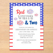 赤い白と2歳の誕生日 アクリル招待状 (正面)