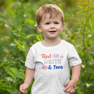 赤い白と2歳の誕生日 トドラーTシャツ