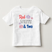 赤い白と2歳の誕生日 トドラーTシャツ (正面)