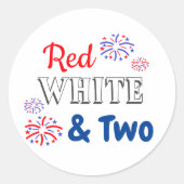 赤い白と2歳の誕生日 ラウンドシール (正面)