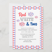 赤い白と2歳の誕生日 招待状 (正面)