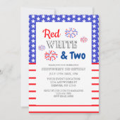 赤い白と2歳の誕生日 招待状 (正面)