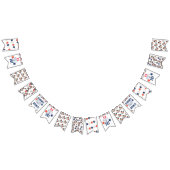 赤い白と7月の赤ちゃんシャワーの期限4日 バンティングフラッグ (全)