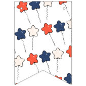 赤い白と7月の赤ちゃんシャワーの期限4日 バンティングフラッグ (第1の旗)