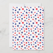 赤い白と7月の赤ちゃんシャワーの期限4日 招待状 (裏面)