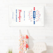 赤い白と7月の4th赤ちゃんシャワーへようこそ 横断幕 (インサイチュ)