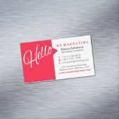 赤い白のこんにちはスピーチの引用文の名刺 マグネット名刺 (インサイチュ)