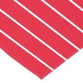 赤い白のはっきりしたストライプパターン ショートテーブルランナー (コーナー)