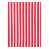 赤い白のはっきりしたストライプパターン テーブルクロス (正面)