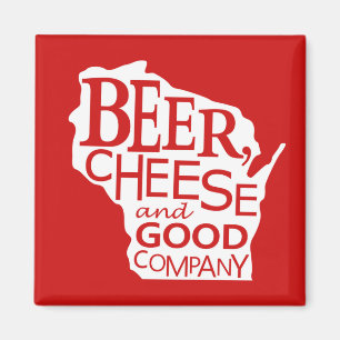 赤い白のウィスコンシンBeer Cheese & Good Company マグネット