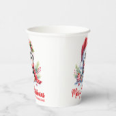 赤い白のカスタム可愛いペンギン 紙コップ (右)