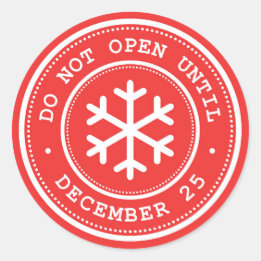 赤い白のギフトラベルまで開かない ラウンドシール