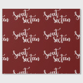 赤い白のスクリプトかわいい甘い16誕生日パーティギフト ラッピングペーパー (フラット)