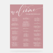 赤い白のスクリプト歓迎シーティングチャート任意のイベント アクリルサイン (正面)