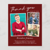 赤い白のスクリプト3写真卒業ありがとう (正面)