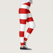 赤い白のストライプの小妖精や小人のレギンスのクリスマスの休日 レギンス (右)