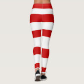 赤い白のストライプの小妖精や小人のレギンスのクリスマスの休日 レギンス (裏面)
