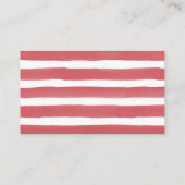 赤い白のストライプの青い文字の小さいおむつのラッフル エンクロージャーカード (裏面)