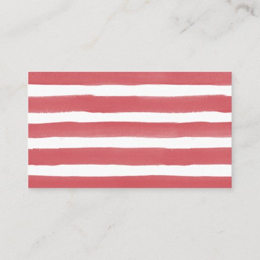 赤い白のストライプの青い文字の小さいおむつのラッフル エンクロージャーカード (裏面)