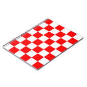 赤い白のチェッ市松模様にクパターン ノートブック (左側)