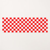赤い白のチェッ市松模様にクパターン ヨガマット (正面(横))