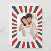 赤い白のデュ妊婦のー写真ヴィンテージ妊娠 案内状 (裏面)