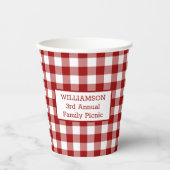 赤い白のバッファローあなたの名前を確認ファミリーピクニック 紙コップ (正面)