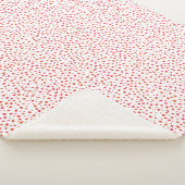 赤い白のパターンハートバレンタインデー シェルパブランケット (3/4)