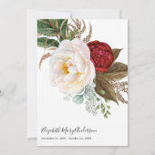 赤い白のフローラサンキューベリーフォト サンキューカード (裏面)