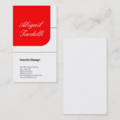 赤い白のプロフェッショナルミニマルな手書き 名刺 (正面/裏面)