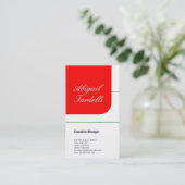 赤い白のプロフェッショナルミニマルな手書き 名刺 (スタンド正面)