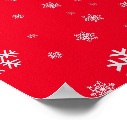 赤い白のモダン家族の写真メリークリスマス ポスター (角)