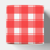 赤い白のレトロ格子模様パーティーの好意ボックス フェイバーボックス (上部)