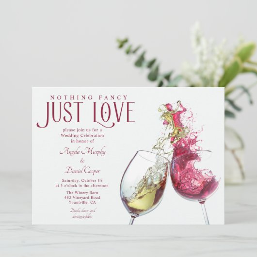 赤い白のワインファンシーは愛の結婚のみ 招待状 (スタンド正面)