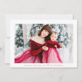 赤い白の単にクリスマスのミニマル写真をエレガント撮った写真 シーズンカード (正面)