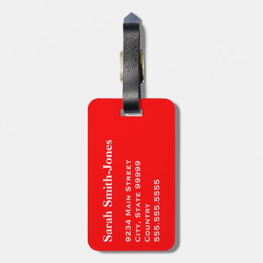 赤い白の壊れやすい取っ気にてありがとう ラゲッジタグ (裏面縦)