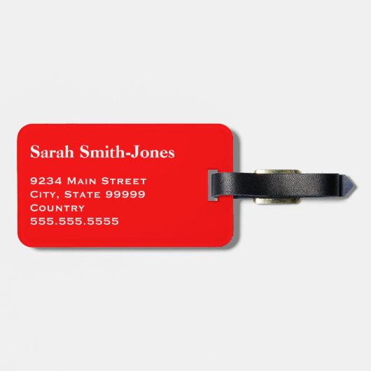 赤い白の壊れやすい取っ気にてありがとう ラゲッジタグ (裏面横)