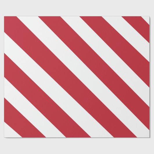 赤い白の対角線のストライプパターン ラッピングペーパー (フラット)