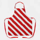 赤い白の対角線のストライプ エプロン (正面)