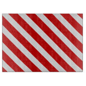 赤い白の対角線のストライプ カッティングボード (正面)