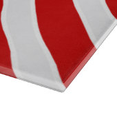 赤い白の対角線のストライプ カッティングボード (角)